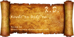 Kováts Diána névjegykártya